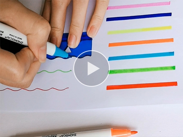 washable color pen with dual tips