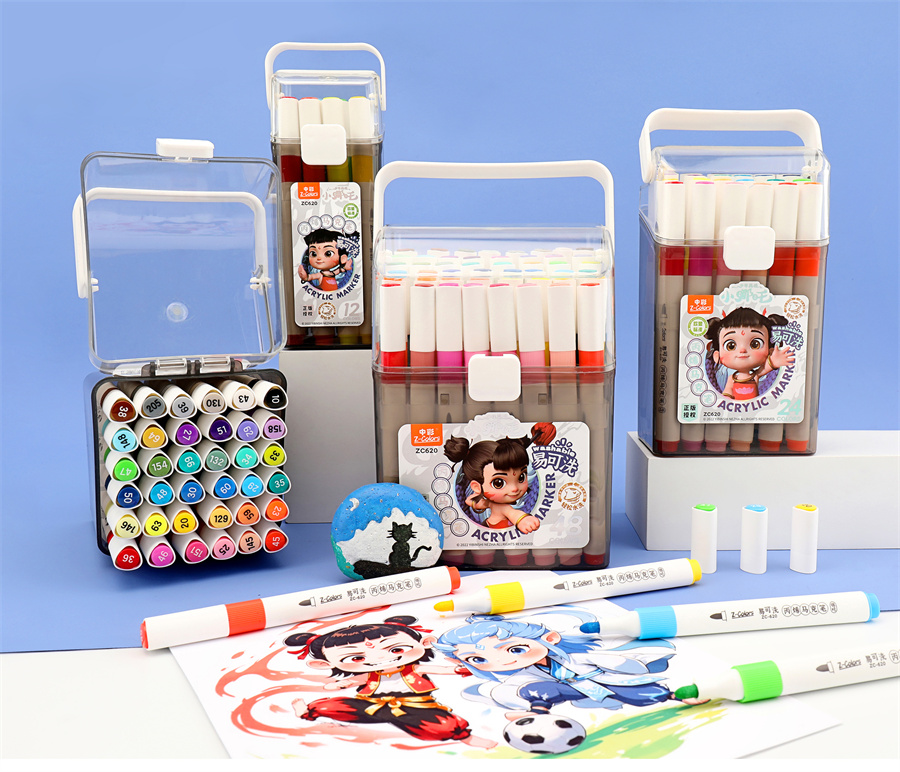 Vibrant Colors Durable Tip Nezha Washable Acrylic Marker Pen