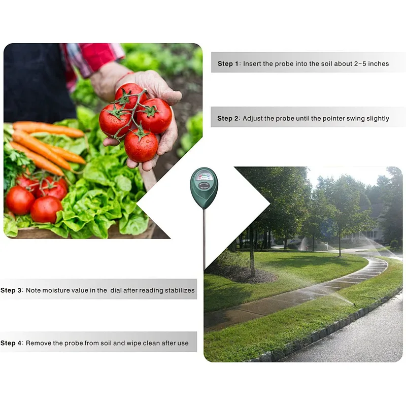 Soil Moisture Sensor Meter Water Monitor, Hygrometer for Gardening, Farming, No Batteries Required