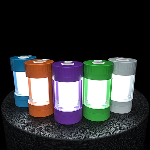 Custom Package and Logo Unique design 4X Air Tight LED Magnifying JAR Herb Stash Jar MAG Jar with Herb Grinder and Smoking Pipe