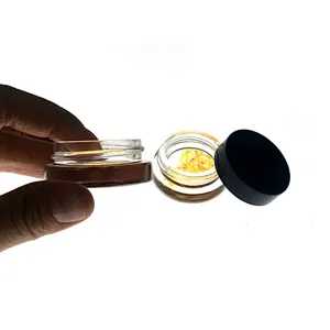 Thick bottom 3ml 5ml 9ml glass concentrator with black plastic lid