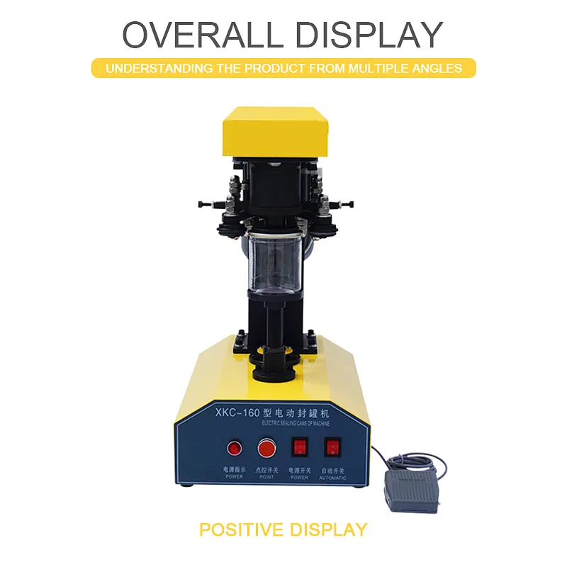 Semi Automatic Can Sealer Desktop Dried Fruit Can Sealing Machine for Various Iron Glass Plastic Paper Cans Food Shop Beverage