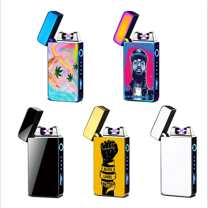 A Dual Arc Electric USB Lighter Rechargeable Plasma Windproof Flameless Cigarette