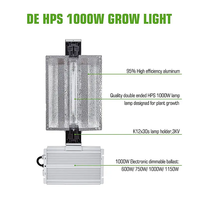 A Archibald Best Selling Greenhouse Dimmable Adjustable 1000w cmh Double Ended HPS/MH Grow Lights