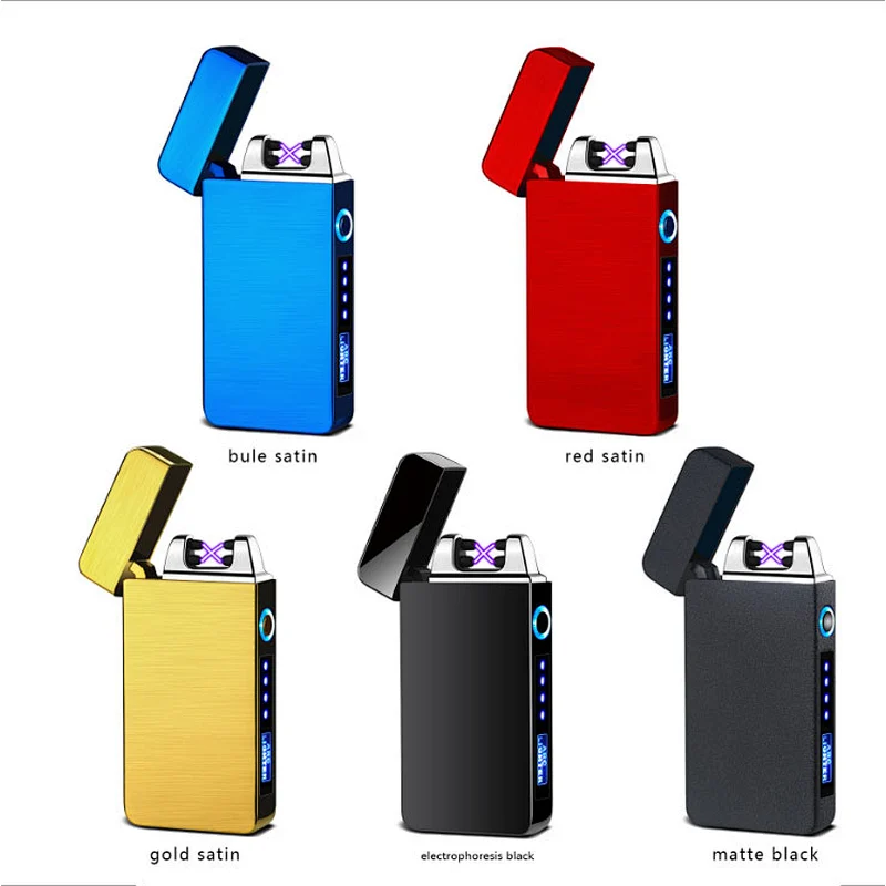 A Dual Arc Electric USB Lighter Rechargeable Plasma Windproof Flameless Cigarette