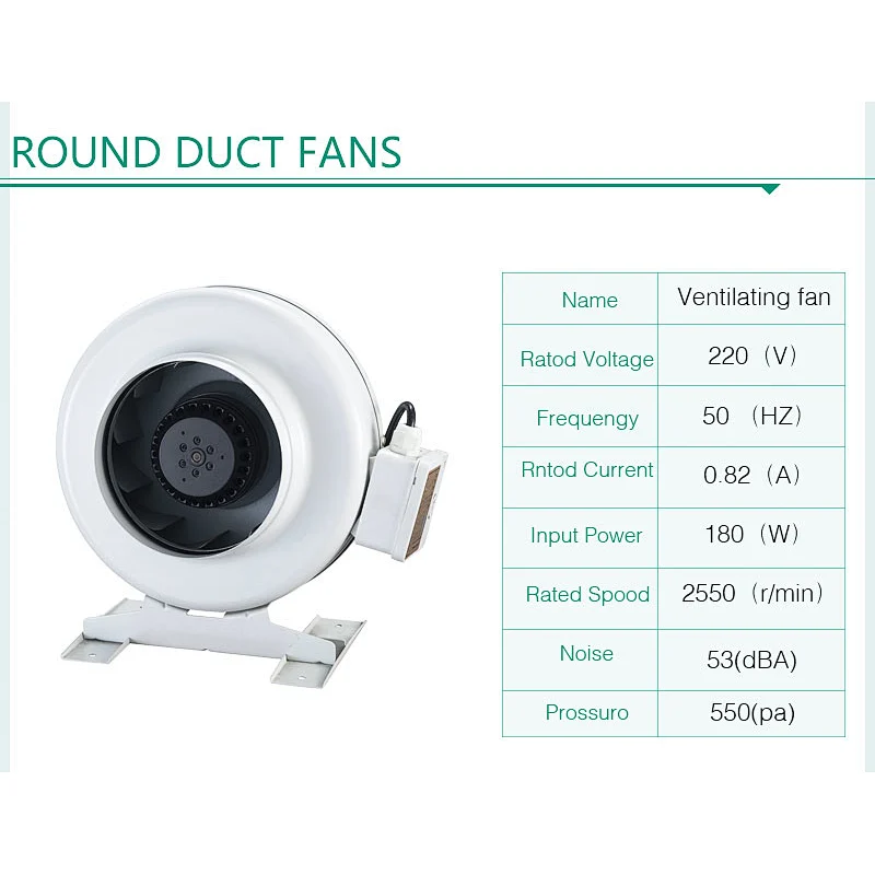 Built-in duct fan ventilation fan for growing tents