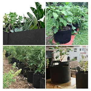 5-Pack 1 Gallon Heavy Duty Thickened Nonwoven Fabric Pots Grow Bags with Handles