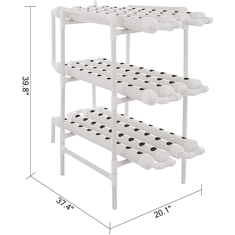 A 3 Layers 108 Plant Sites Hydroponic Site Grow Kit 12 Pipes Hydroponic Growing System Water Culture Garden Plant System
