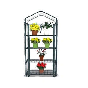 Grow Plants Indoor Outdoor Sturdy Portable Shelves Home Complete 4-Tier Mini Greenhouse
