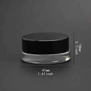 Thick bottom 3ml 5ml 9ml glass concentrator with black plastic lid