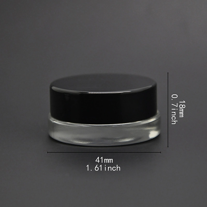 Thick bottom 3ml 5ml 9ml glass concentrator with black plastic lid