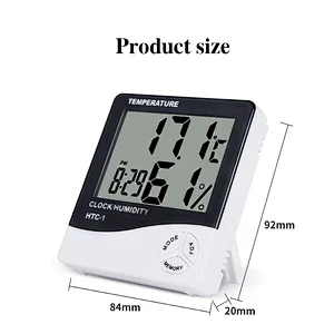 Indoor Digital C/F Thermometer Hygrometer Sensor Hygrometer Clock Desktop Weather Station Clock