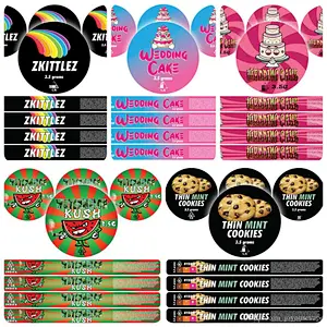 12 flavors California Connected Jungleboys Space Monkey Meds Tin Press tin Presstin Labels Stickers only stickers