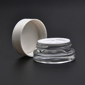 Thick bottom 3ml 5ml 9ml glass concentrator with black plastic lid