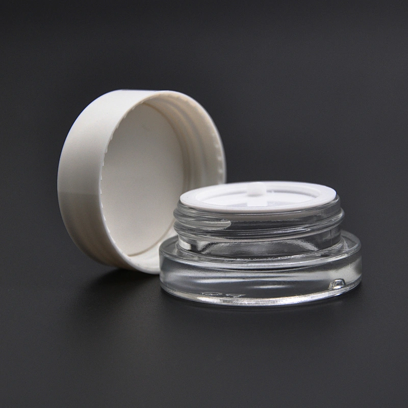 Thick bottom 3ml 5ml 9ml glass concentrator with black plastic lid