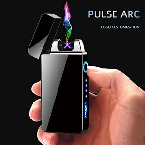 A Dual Arc Electric USB Lighter Rechargeable Plasma Windproof Flameless Cigarette