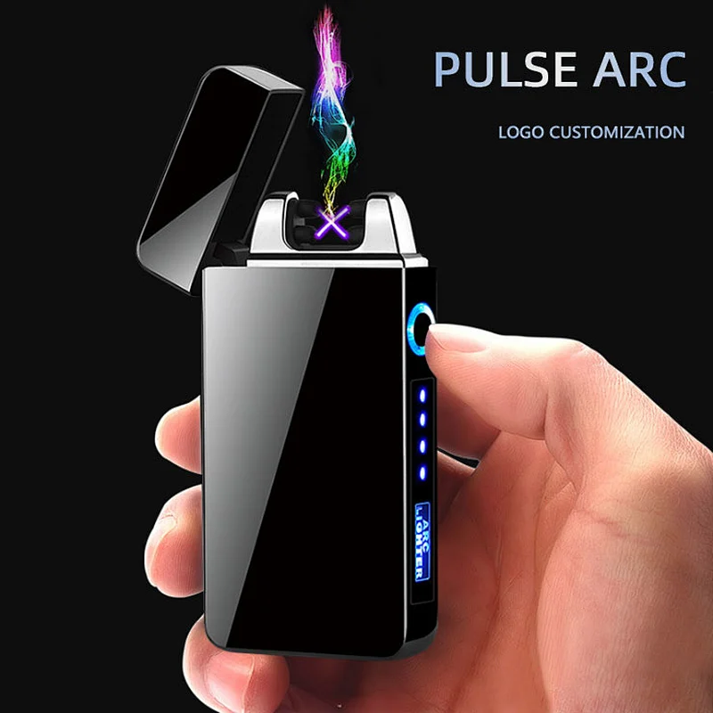 A Dual Arc Electric USB Lighter Rechargeable Plasma Windproof Flameless Cigarette