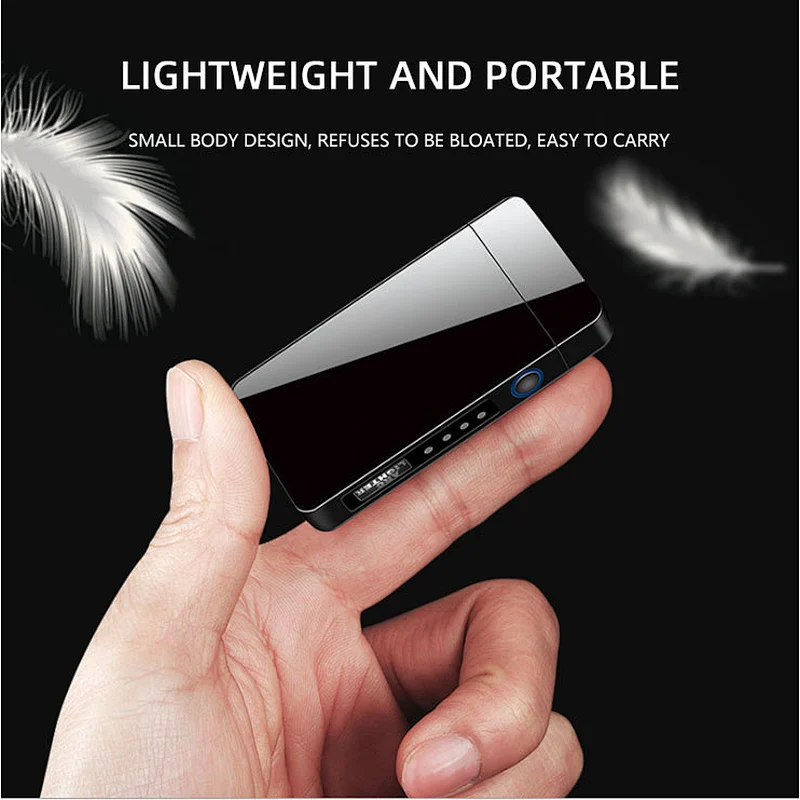 A Dual Arc Electric USB Lighter Rechargeable Plasma Windproof Flameless Cigarette