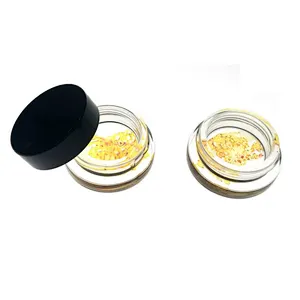 Thick bottom 3ml 5ml 9ml glass concentrator with black plastic lid