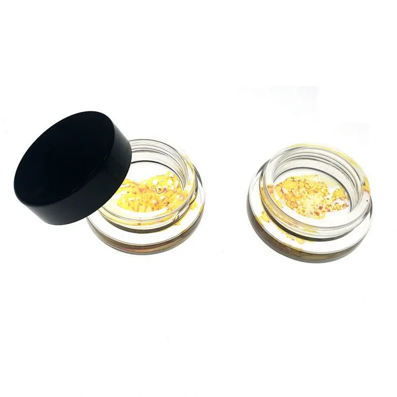 Thick bottom 3ml 5ml 9ml glass concentrator with black plastic lid