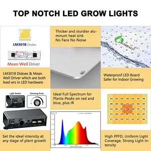 A Fast Delivery Archibald 450W growlight led panel  LM301B LM301H UV ir Full Spectrum LED Grow Light for indoor plants