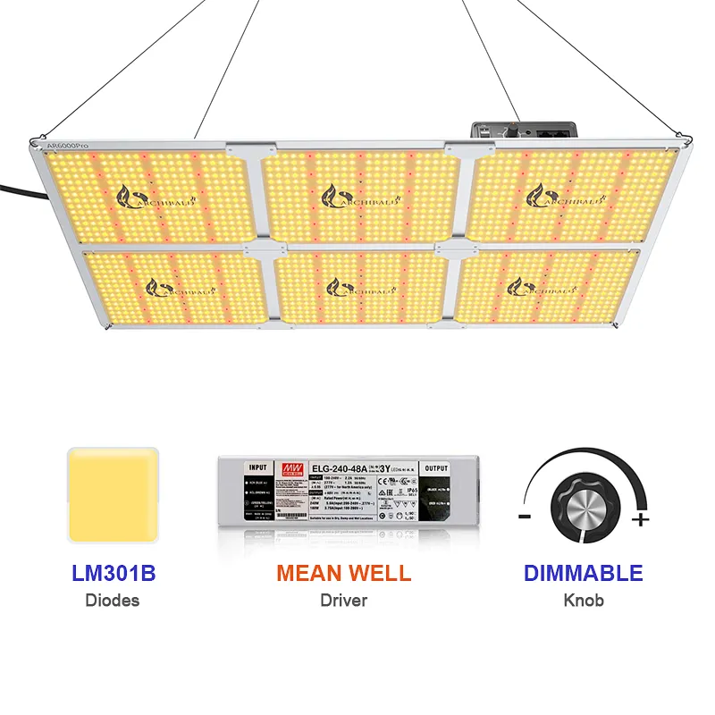 600W Samsung Chips & Dimmable Mean Well Driver lm301b  lm301h UV IR SF-6000 LED Grow Light for indoor plants