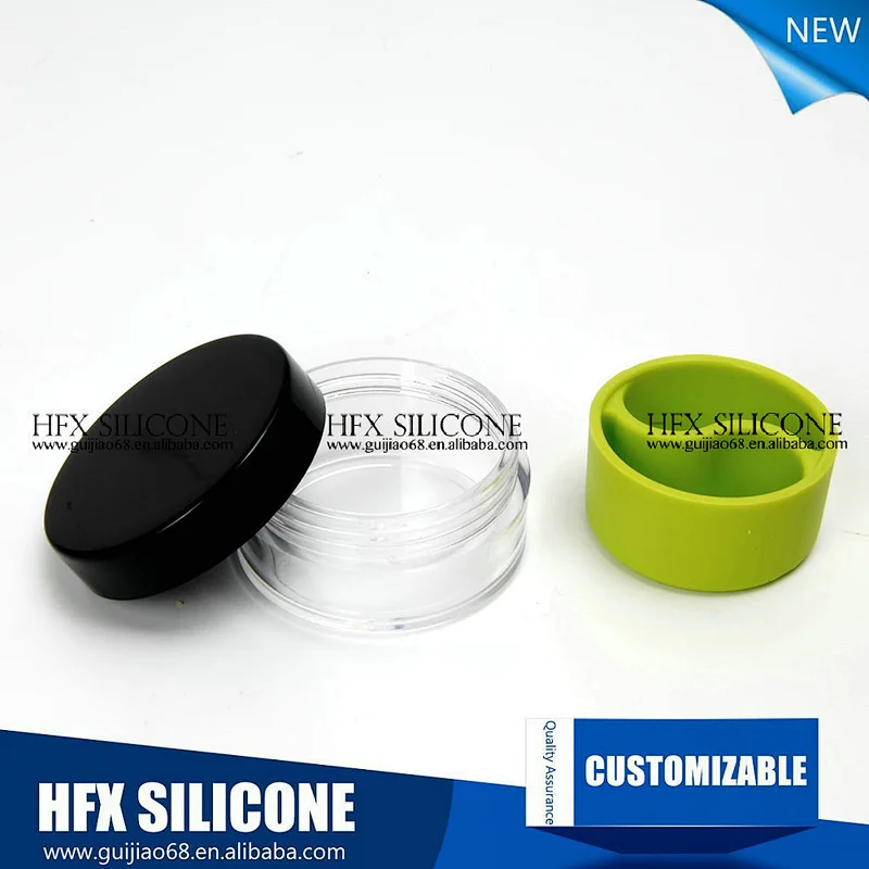 Alibaba express new product wholesale glass dry herb container, wax container silicone jars or wax oil extract bho