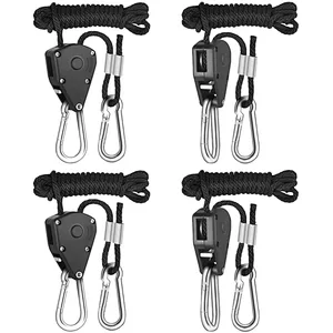 Heavy-duty adjustable rope clip hangers 2 pairs of 1/8 inch (150 lbs. load) reinforced metal,
