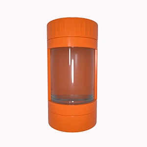 Custom Package and Logo Unique design 4X Air Tight LED Magnifying JAR Herb Stash Jar MAG Jar with Herb Grinder and Smoking Pipe