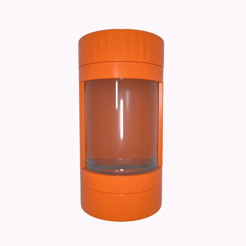 Custom Package and Logo Unique design 4X Air Tight LED Magnifying JAR Herb Stash Jar MAG Jar with Herb Grinder and Smoking Pipe