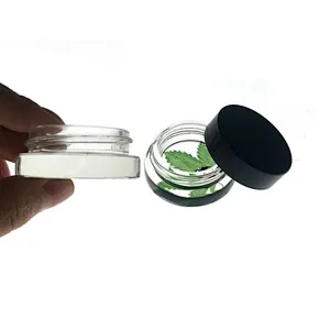 Thick bottom 3ml 5ml 9ml glass concentrator with black plastic lid