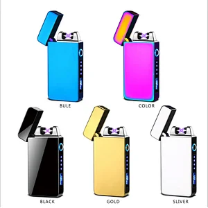 A Dual Arc Electric USB Lighter Rechargeable Plasma Windproof Flameless Cigarette