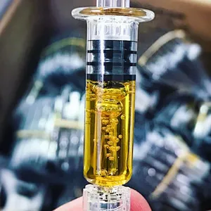 1ml Vape Oil Syringe Concentrated Oil Syringe Transparent Luer Lock Glass Syringe with Metal Plunger