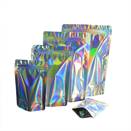 Custom printed children's deodorant holographic aluminum foil polyester film weed bag edible packaging jelly