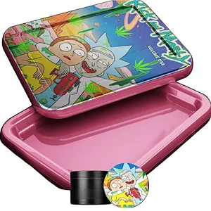 Small MOQ Customized Led Illuminated Rolling Tray Smoke Tray Light Up Rolling Tray