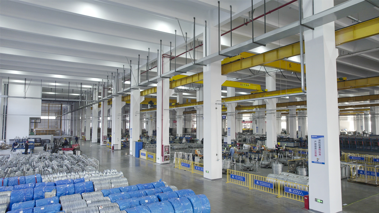 Wide view of ALLWORTH Changshu factory workshop with equipment and metal components