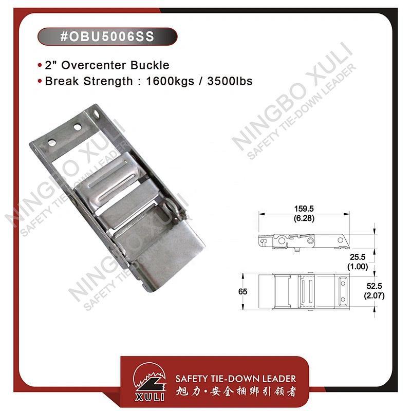 50mmx1600kgs Stainless Steel Overcenter Buckle for Cargo Lashing