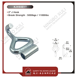 50mmx5000kgs Single J Hook with Tube for Cargo Lashing