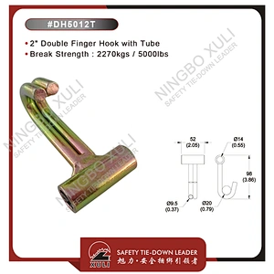 50mmx2270kgs Double Finger Hook with Tube for Cargo Lashing