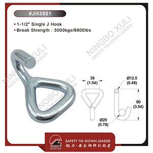 35mmx3000kgs Single J Hook for Cargo Lashing