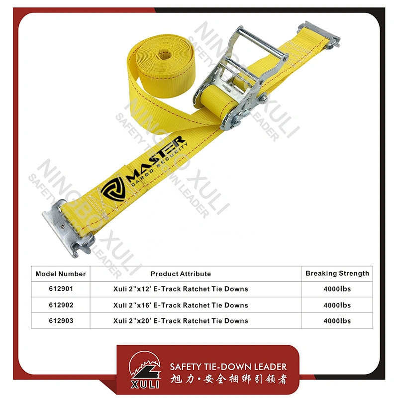 Xuli 2 inch E-Track Ratchet Tie-Down cargo strap