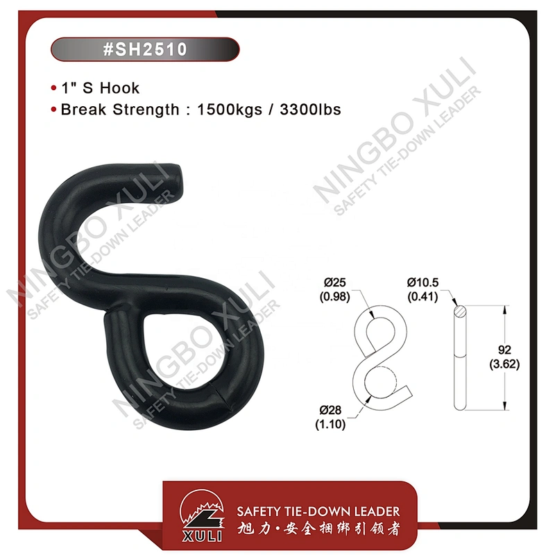 25mmx1500kgs S Hook for Cargo Lashing