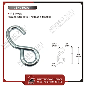 25mmx750kgs S Hook for Cargo Lashing