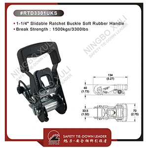 32mmx1500kgs Patent Sliding Ratchet Buckle Soft Rubber Handle for Cargo Lashing RTD3301UKS