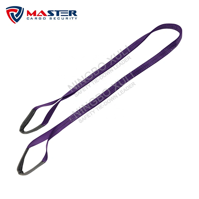 WLL 1T Double Layer Flat Web Sling for Lifting SF7:1 Color Violet