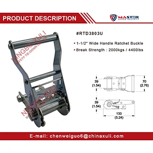 35mmx2000kgs Ratchet Buckle Wide Handle for Cargo Lashing RTD3803U