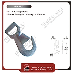 25mmx1500kgs Flat Snap Hook for Cargo Lashing