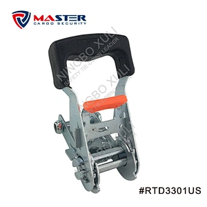 32mmx1500kgs Ratchet Buckle Wide Soft Rubber Handle for Cargo Lashing