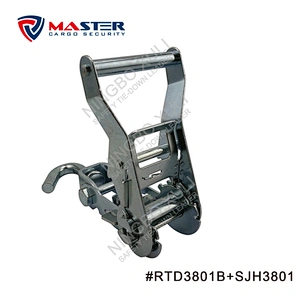 35mmx3000kgs Ratchet Buckle Wide Handle with Swivel J Hook for Cargo Lashing