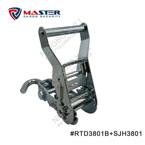 35mmx3000kgs Ratchet Buckle Wide Handle with Swivel J Hook for Cargo Lashing